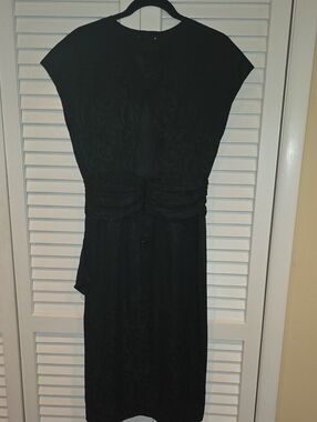 VTG 1960's Classic Black Women's Silk Dress - Elegant Ruched Waist